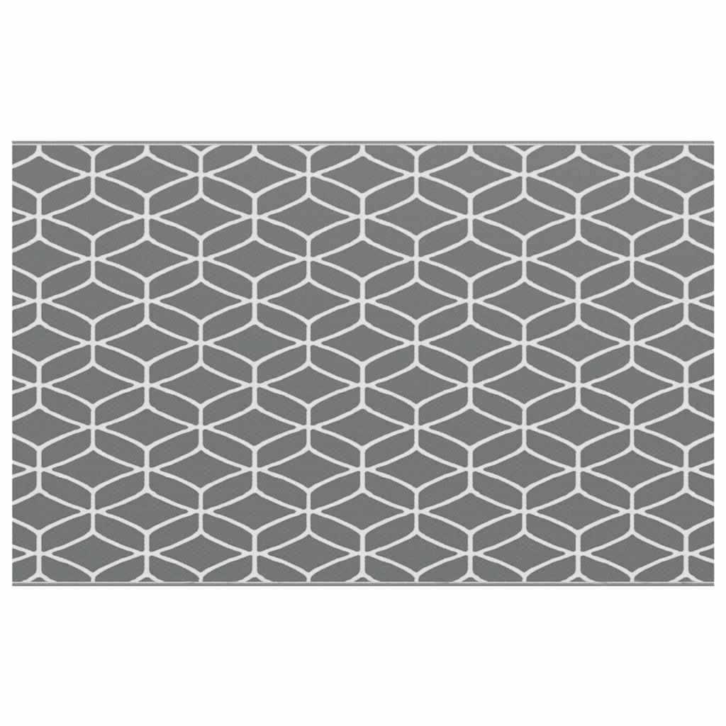 Outdoor Teppich Grau und Weiß 250 x 400 cm PP