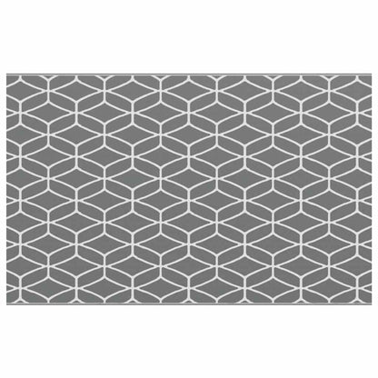 Outdoor Teppich Grau und Weiß 250 x 400 cm PP