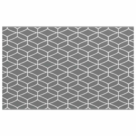 Outdoor Teppich Grau und Weiß 250 x 400 cm PP