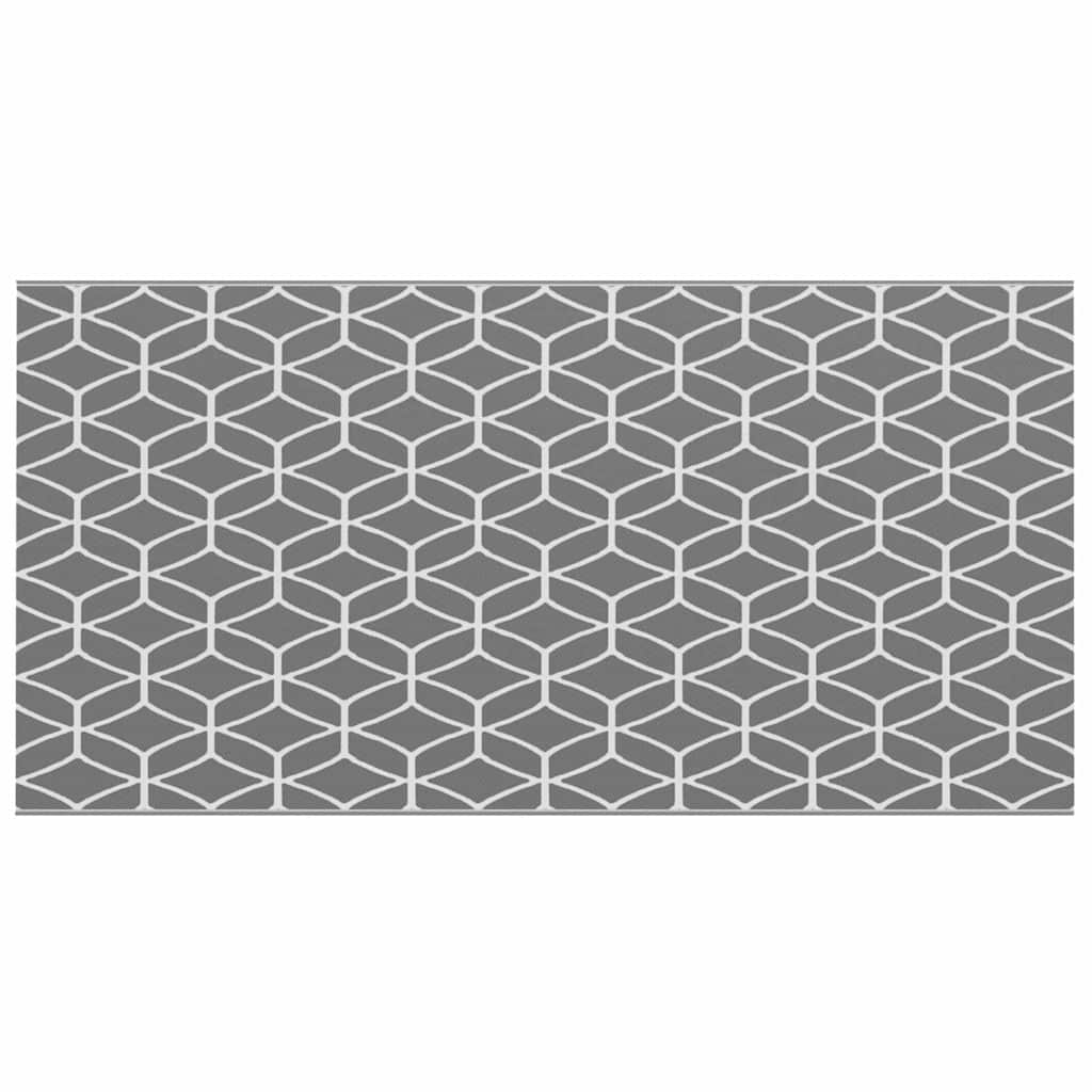 Outdoor Teppich Grau und Weiß 250 x 500 cm PP