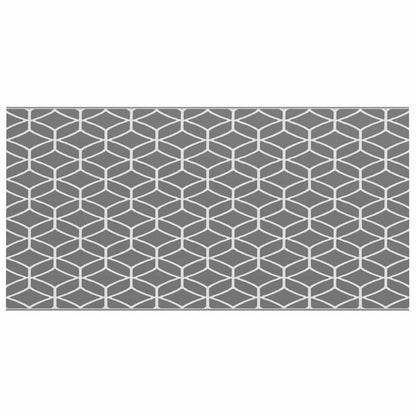 Outdoor Teppich Grau und Weiß 250 x 500 cm PP