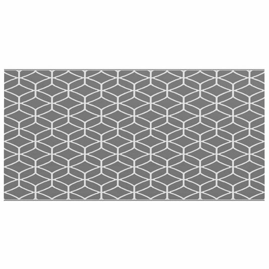 Outdoor Teppich Grau und Weiß 250 x 500 cm PP