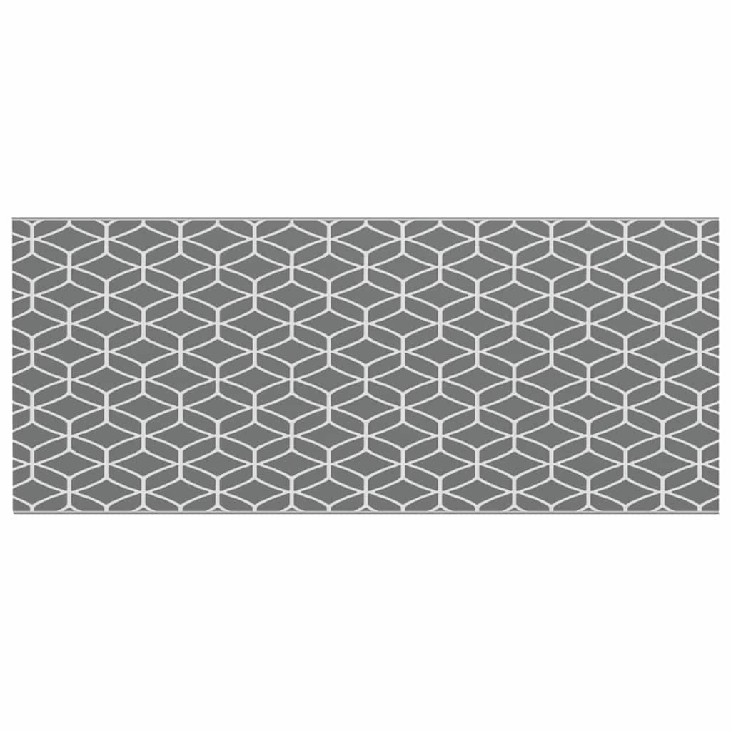 Outdoor Teppich Grau und Weiß 250 x 600 cm PP