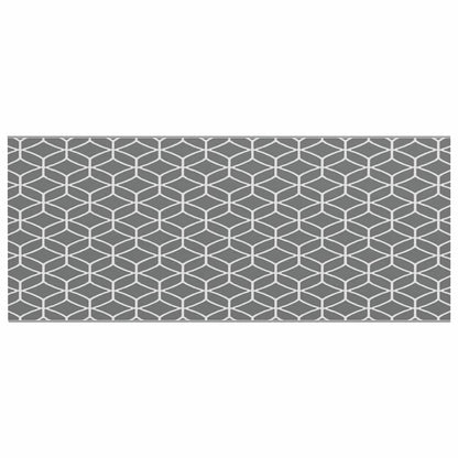 Outdoor Teppich Grau und Weiß 250 x 600 cm PP