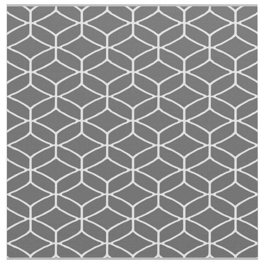 Outdoor Teppich Grau und Weiß 300 x 300 cm PP