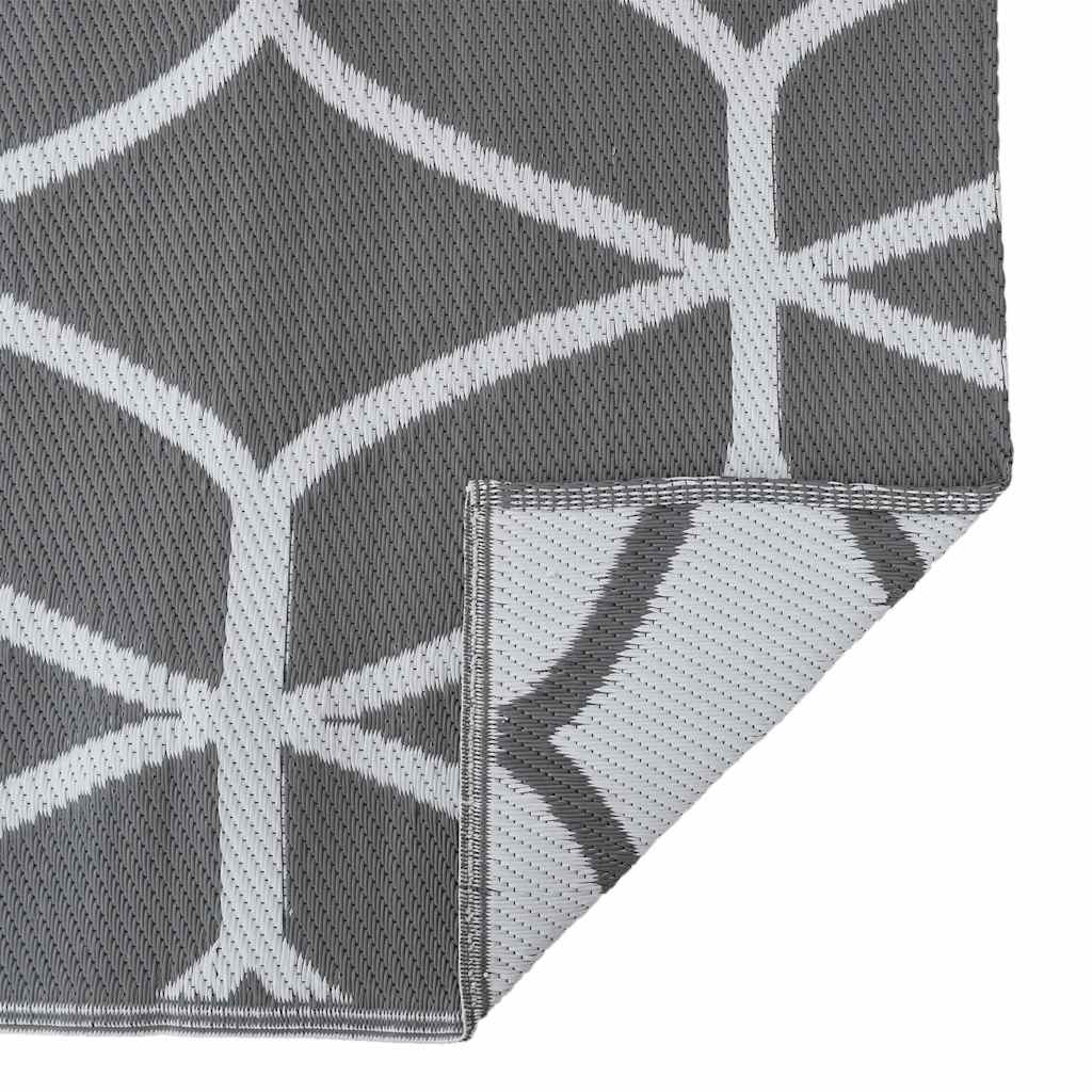Outdoor Teppich Grau und Weiß 300 x 600 cm PP