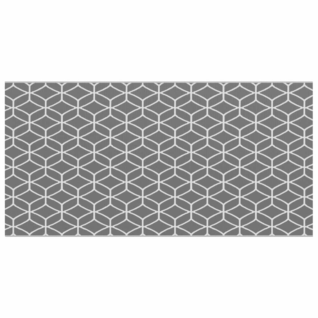 Outdoor Teppich Grau und Weiß 300 x 600 cm PP
