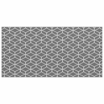 Outdoor Teppich Grau und Weiß 300 x 600 cm PP