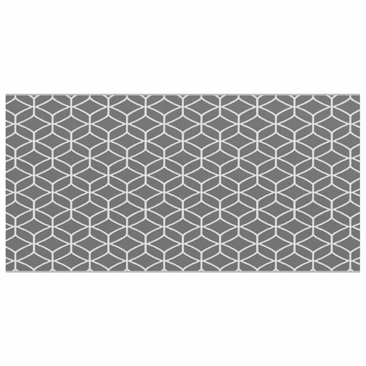 Outdoor Teppich Grau und Weiß 300 x 600 cm PP