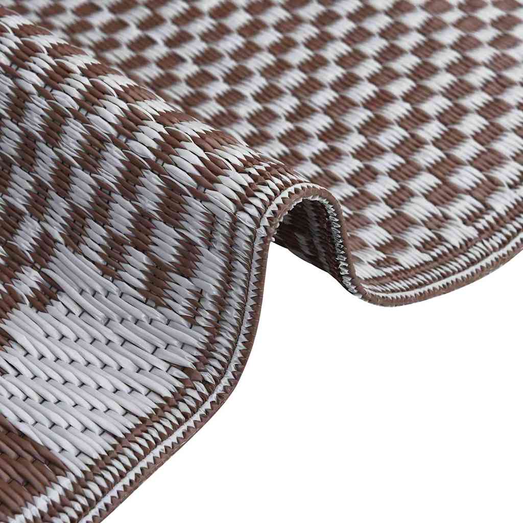 Outdoor Teppich Braun und Weiß 300 x 400 cm PP
