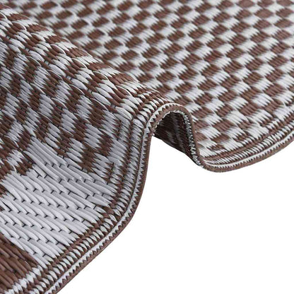 Outdoor Teppich Braun und Weiß 300 x 400 cm PP