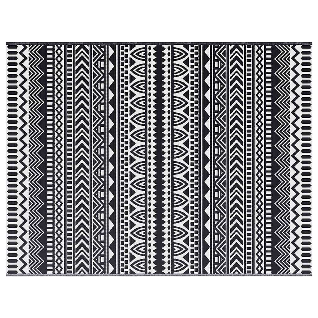 Outdoor Teppich Schwarz und Weiß 300 x 400 cm PP