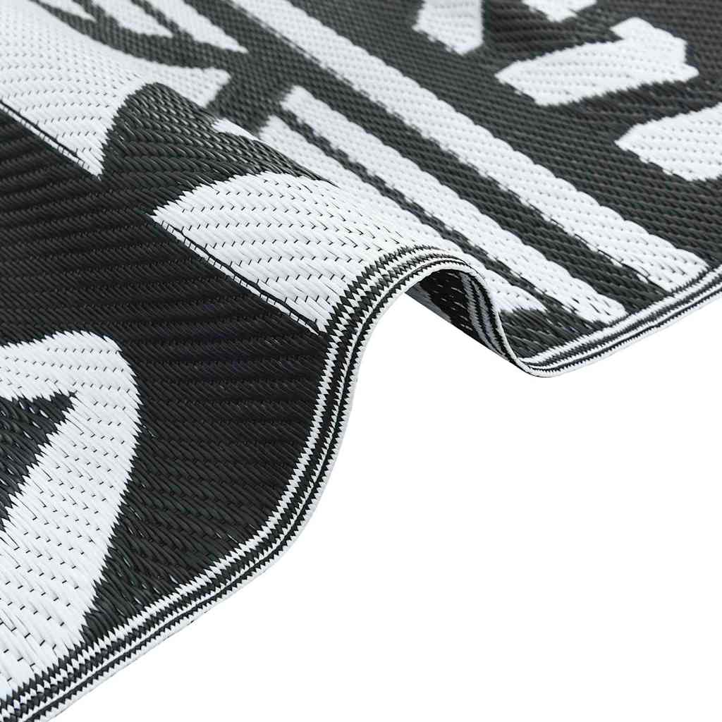 Outdoor Teppich Schwarzes Muster 300 x 400 cm PP