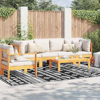 Outdoor Teppich Schwarzes Muster 300 x 400 cm PP