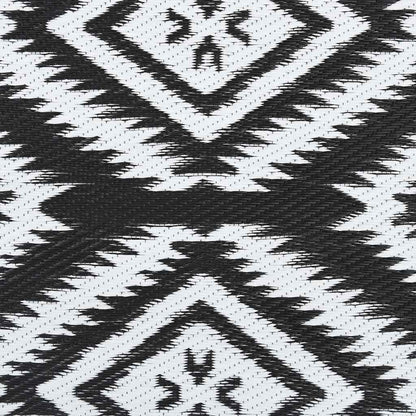 Outdoor Teppich ARAKIL Schwarzes Muster 300 x 400 cm PP
