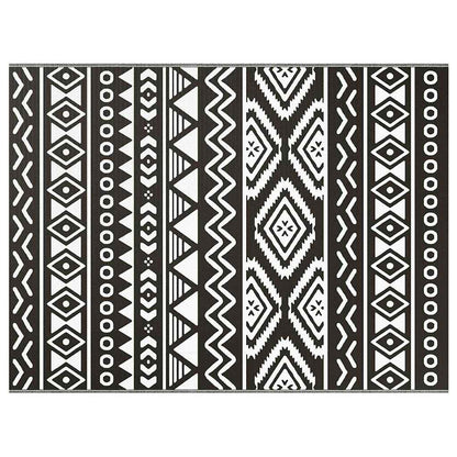 Outdoor Teppich Schwarzes Muster 300 x 400 cm PP