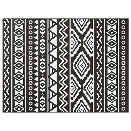 Outdoor Teppich Schwarzes Muster 300 x 400 cm PP