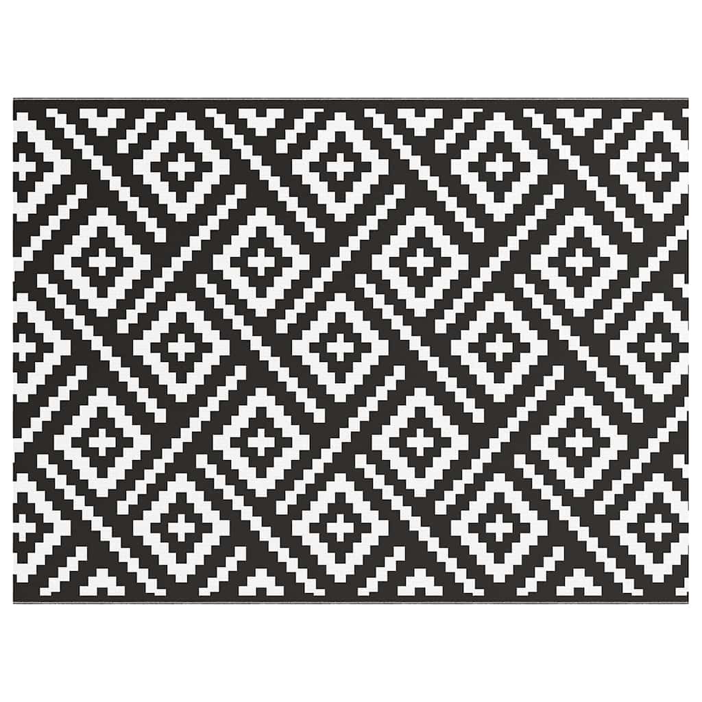 Outdoor Teppich Weiß und Schwarz 300 x 400 cm PP