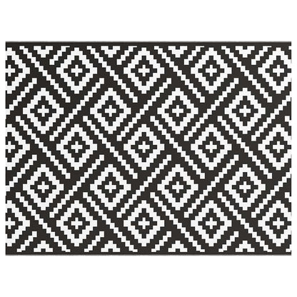 Outdoor Teppich Weiß und Schwarz 300 x 400 cm PP