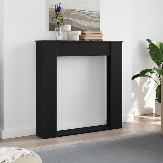 Kaminumrandung Schwarz Eichen-Optik 100x20x100 cm Holzwerkstoff