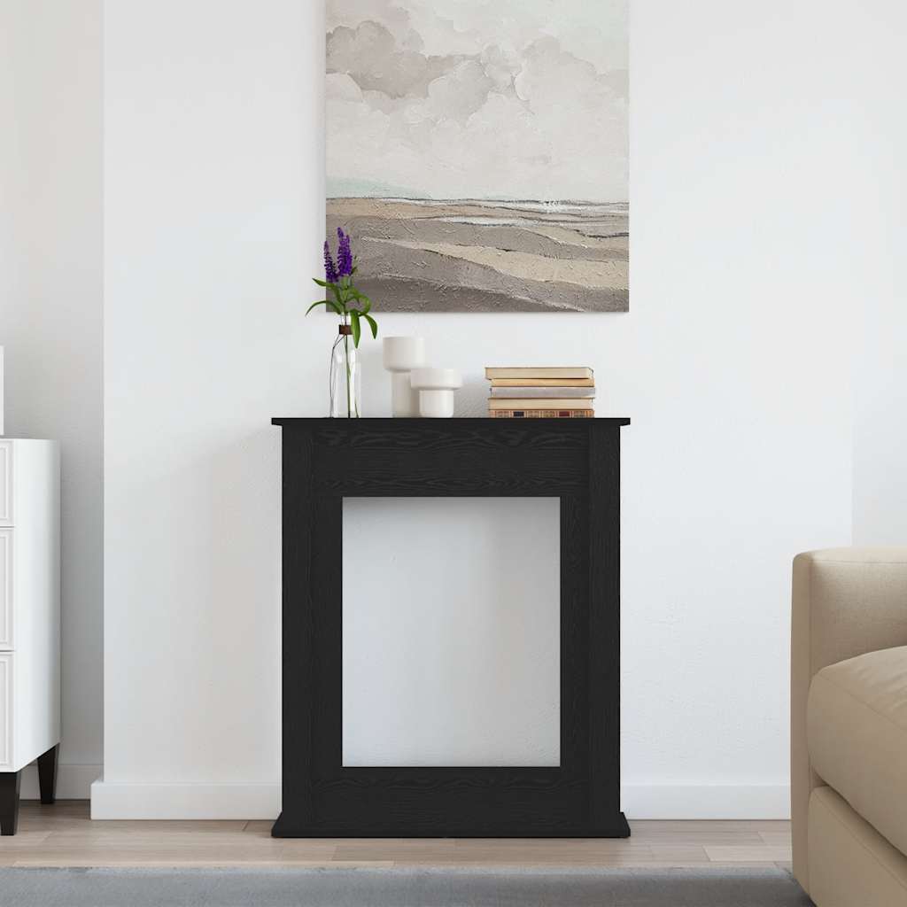 Kaminumrandung Schwarz Eichen-Optik 75x20x87,5 cm Holzwerkstoff