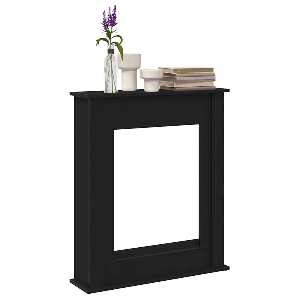 Kaminumrandung Schwarz Eichen-Optik 75x20x87,5 cm Holzwerkstoff