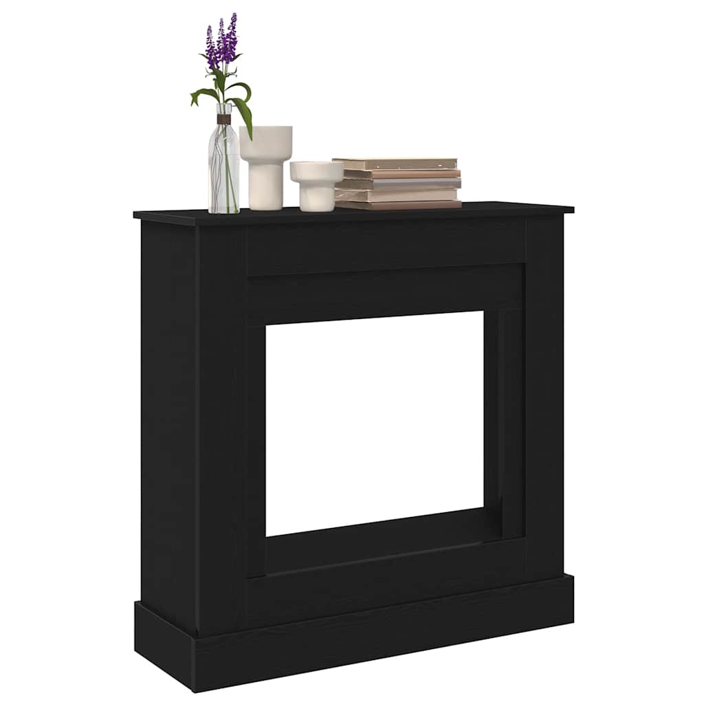 Kaminumrandung Schwarz Eichen-Optik 90x30x90 cm Holzwerkstoff