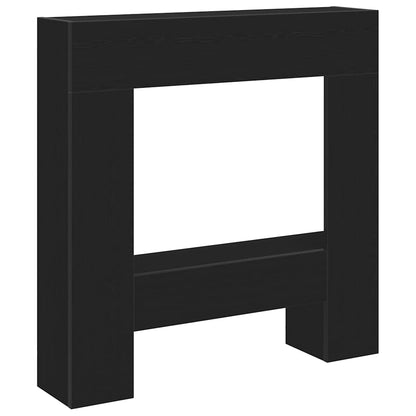Kaminumrandung Schwarz Eichen-Optik 81x18x82 cm Holzwerkstoff