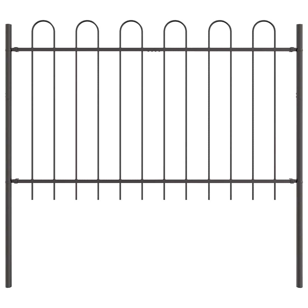 Gartenzaun Grau 3.4 x 0.8 m Pulverbeschichteter Stahl