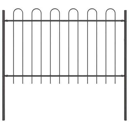 Gartenzaun Grau 3.4 x 0.8 m Pulverbeschichteter Stahl