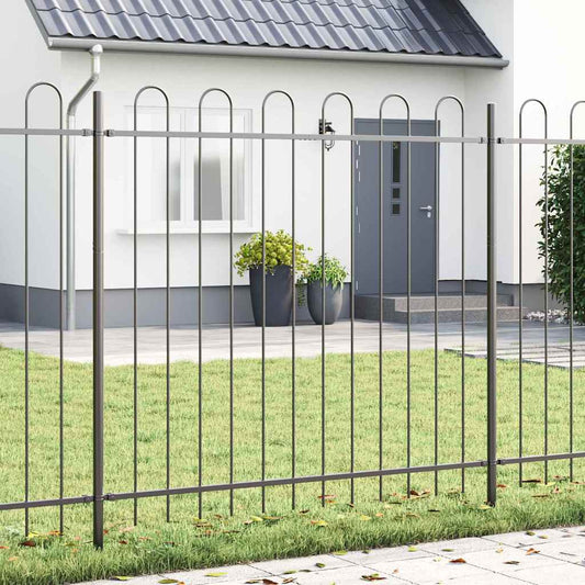 Gartenzaun Grau 3.4 x 1.5 m Pulverbeschichteter Stahl