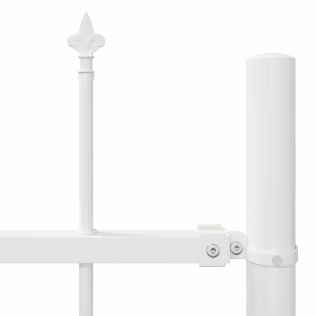 Gartenzaun Weiß 3.4 x 0.6 m Pulverbeschichteter Stahl