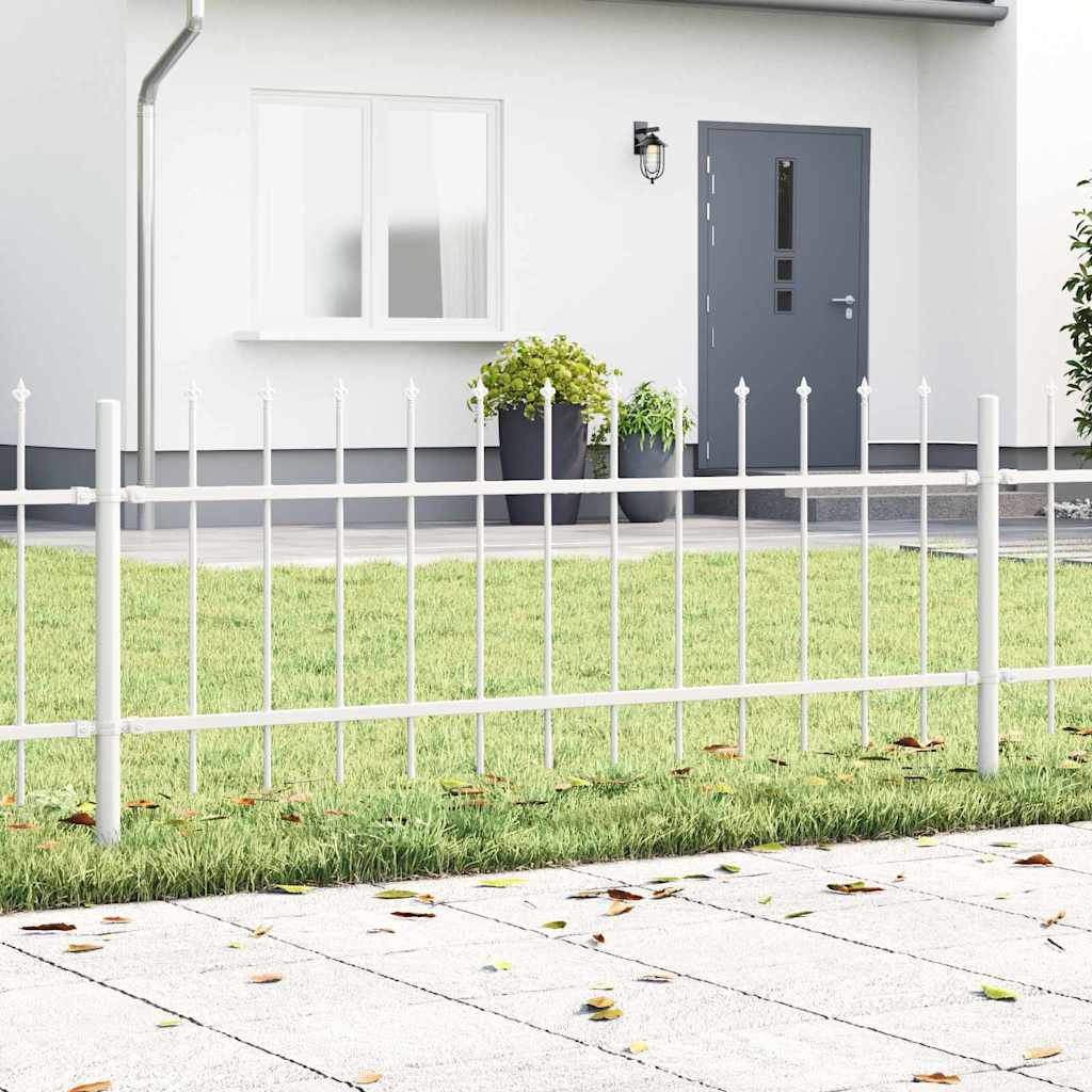 Gartenzaun Weiß 3.4 x 0.6 m Pulverbeschichteter Stahl