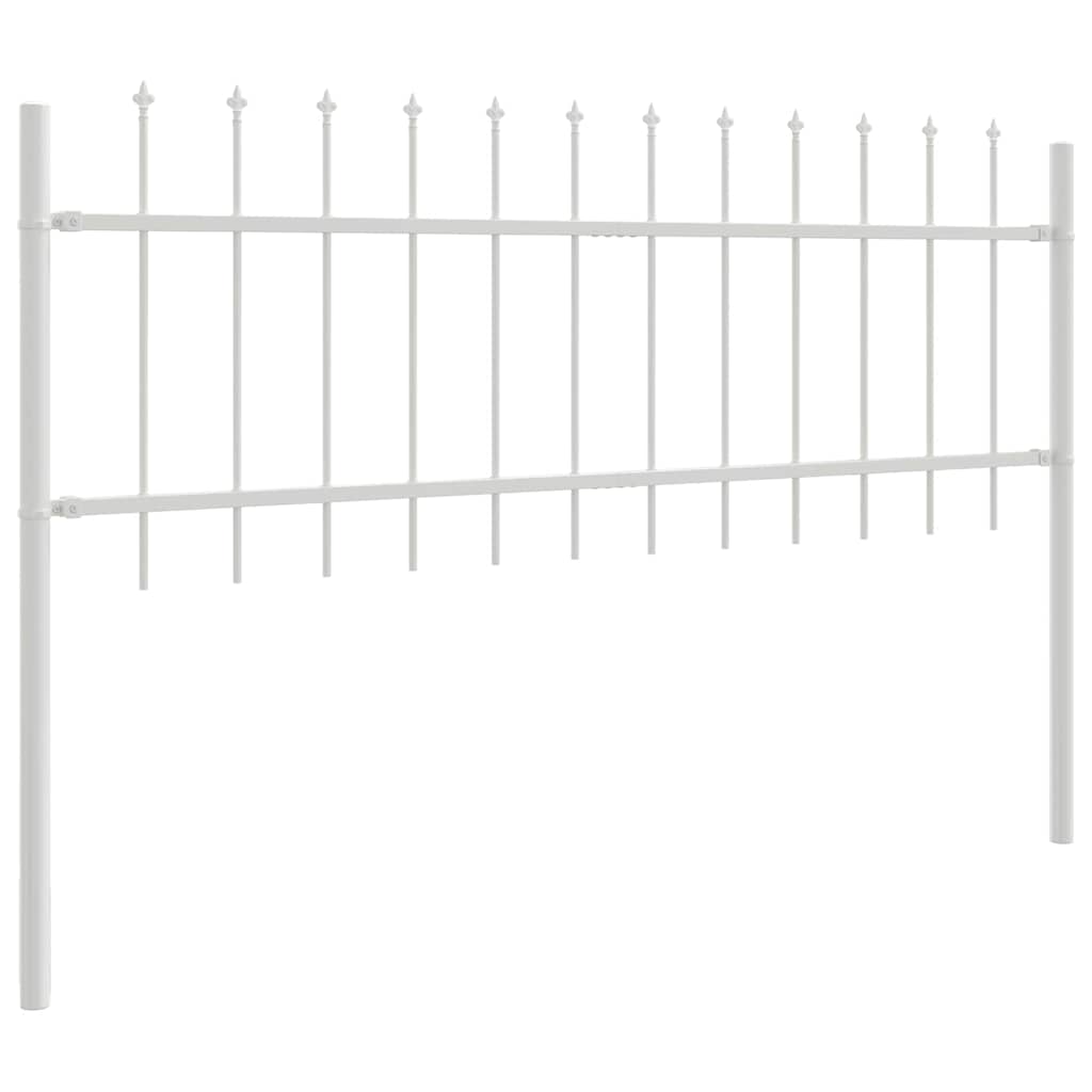 Gartenzaun Weiß 3.4 x 0.6 m Pulverbeschichteter Stahl