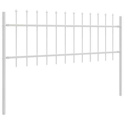 Gartenzaun Weiß 3.4 x 0.6 m Pulverbeschichteter Stahl