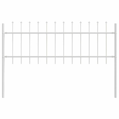 Gartenzaun Weiß 3.4 x 0.6 m Pulverbeschichteter Stahl