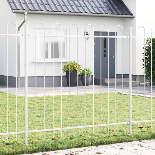 Gartenzaun Weiß 3.4 x 1.2 m Pulverbeschichteter Stahl