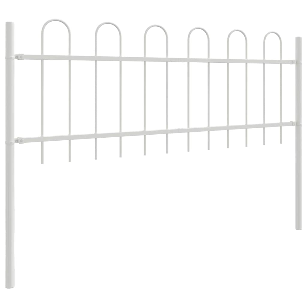 Gartenzaun Weiß 3.4 x 0.6 m Pulverbeschichteter Stahl