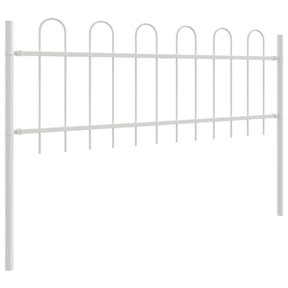 Gartenzaun Weiß 3.4 x 0.6 m Pulverbeschichteter Stahl