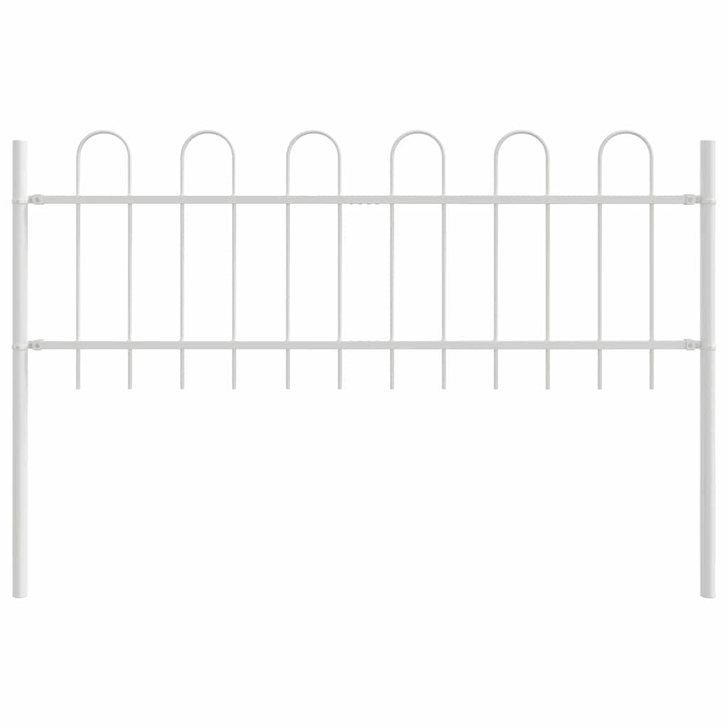 Gartenzaun Weiß 3.4 x 0.6 m Pulverbeschichteter Stahl