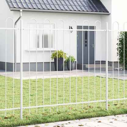 Gartenzaun Weiß 3.4 x 1.5 m Pulverbeschichteter Stahl