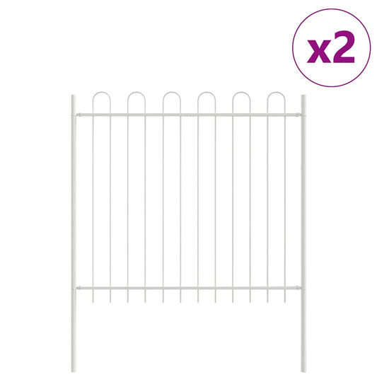 Gartenzaun Weiß 3.4 x 1.5 m Pulverbeschichteter Stahl