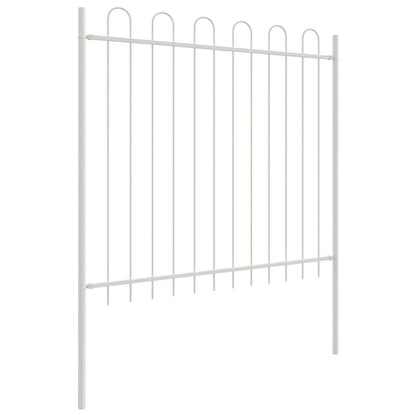Gartenzaun Weiß 3.4 x 1.5 m Pulverbeschichteter Stahl