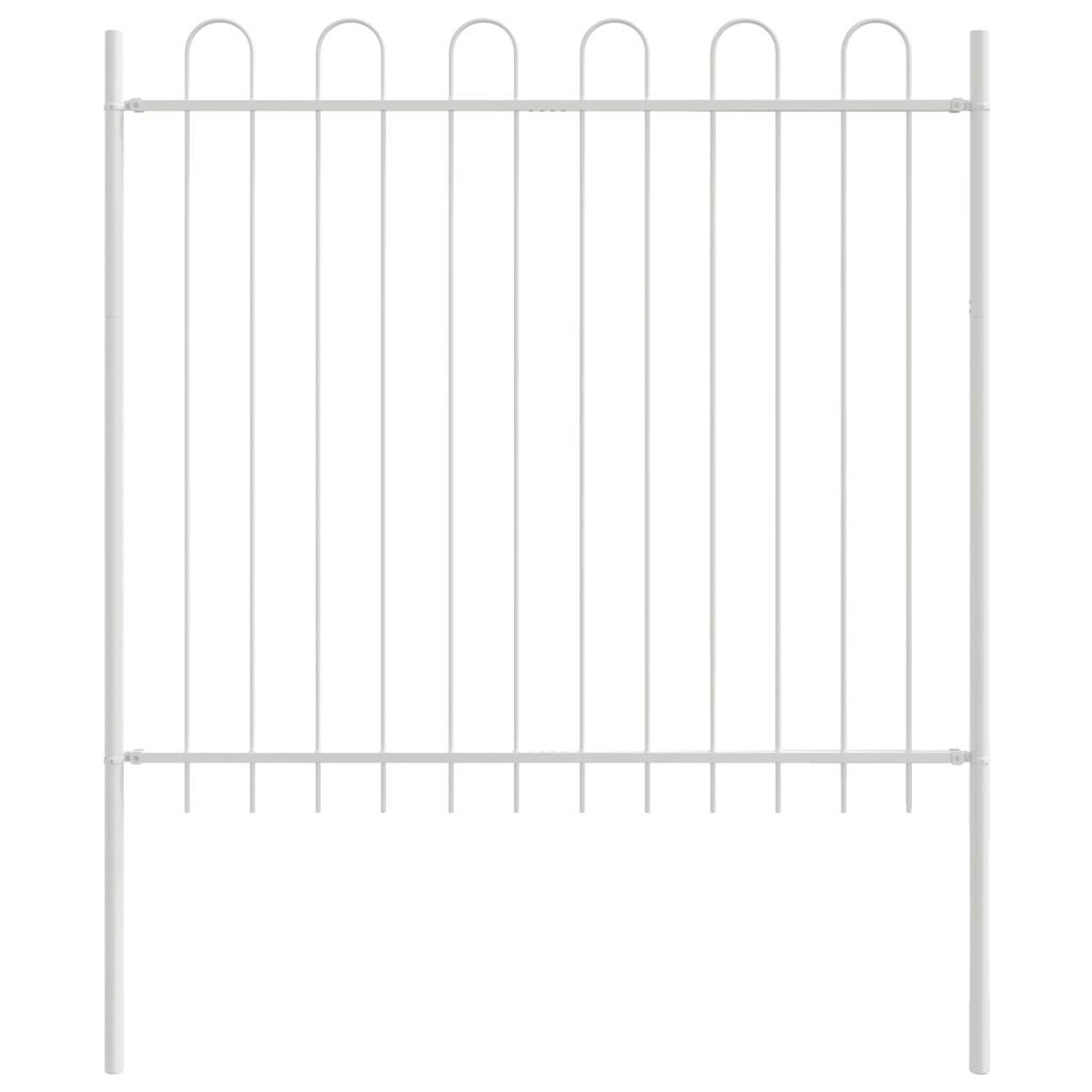 Gartenzaun Weiß 3.4 x 1.5 m Pulverbeschichteter Stahl