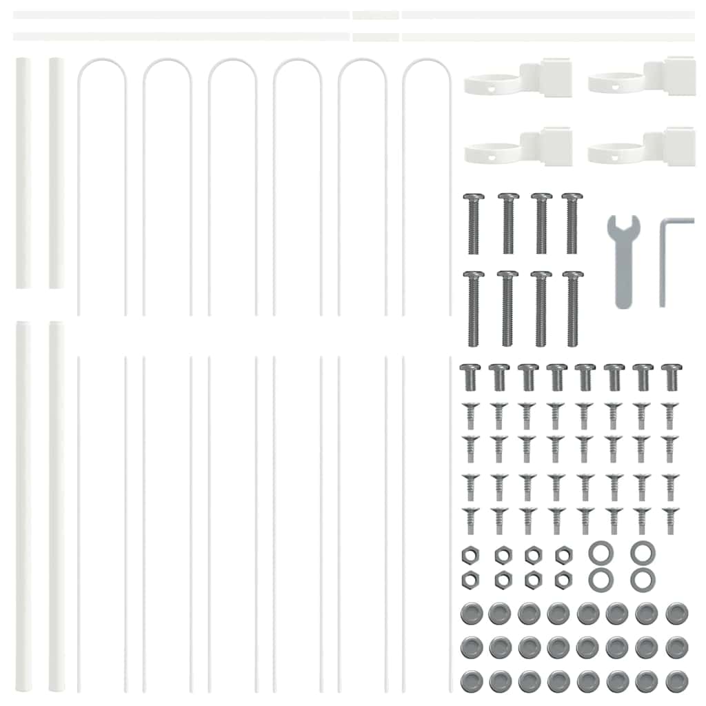 Gartenzaun Weiß 3.4 x 1.5 m Pulverbeschichteter Stahl