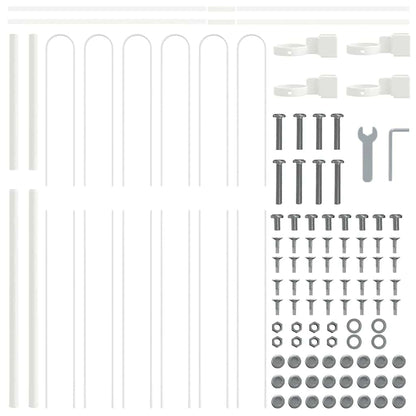 Gartenzaun Weiß 3.4 x 1.5 m Pulverbeschichteter Stahl