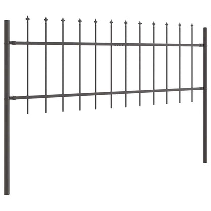 Gartenzaun Grau 5.1 x 0.6 m Pulverbeschichteter Stahl