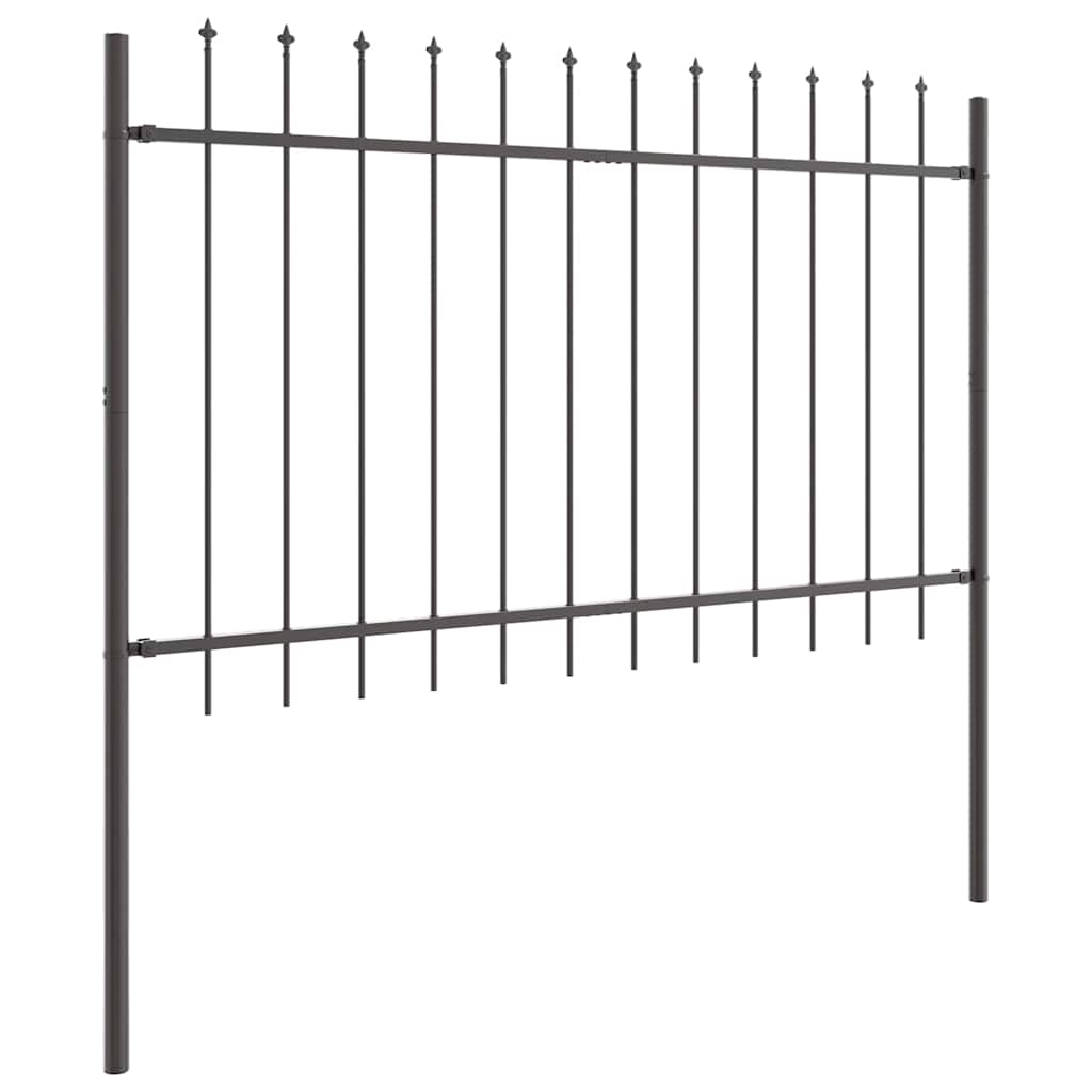 Gartenzaun Grau 5.1 x 1 m Pulverbeschichteter Stahl