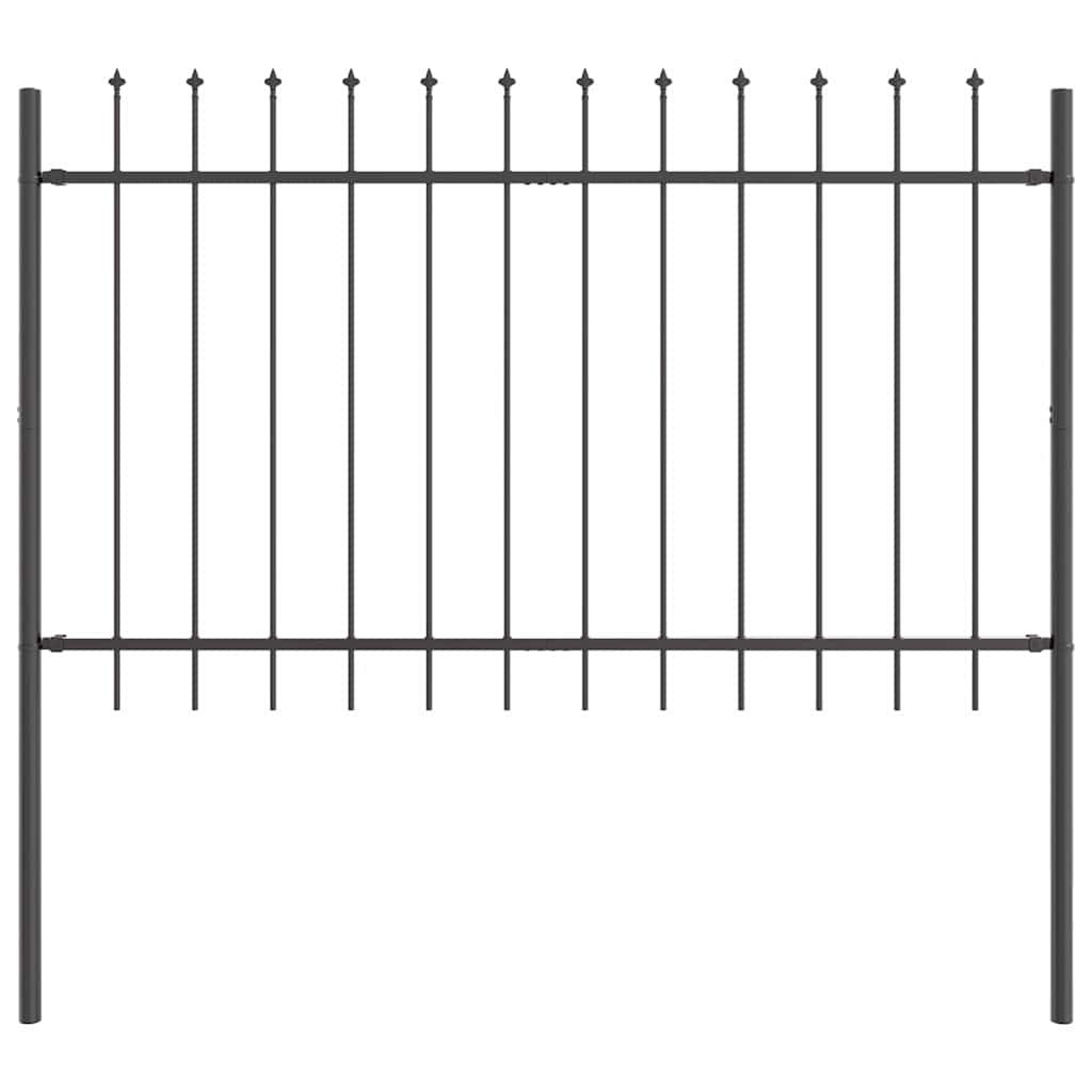Gartenzaun Grau 5.1 x 1 m Pulverbeschichteter Stahl