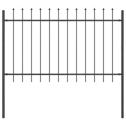 Gartenzaun Grau 5.1 x 1 m Pulverbeschichteter Stahl